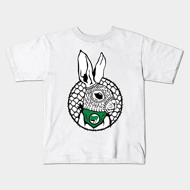 Rabbit Antifa Animal Liberation Front Kids T-Shirt by pontosix